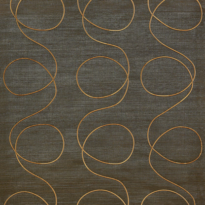Scribbles Wallpaper by Phillip Jeffries in Grey with Gold (PJ 9653)