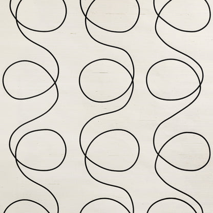 Scribbles Wallpaper by Phillip Jeffries in White with Black (PJ 9654)