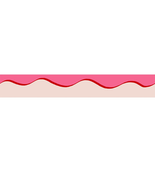 Scroll Border 5cm Wallpaper by Parker & Jules Brilliant Pink