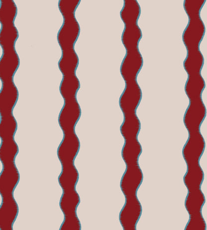 Scroll Stripe Fabric by Parker & Jules Crimson