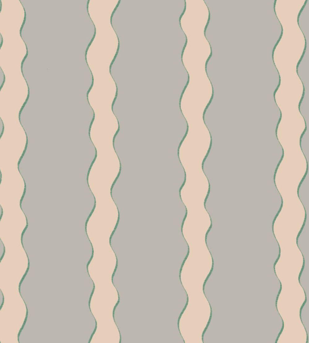 Scroll Stripe Fabric by Parker & Jules Verdigris