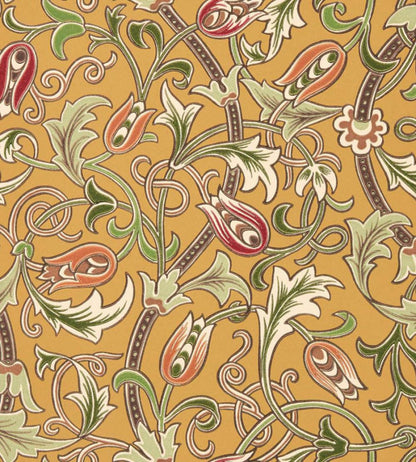 Scrolling Tulip Wallpaper by Morris & Co Gold