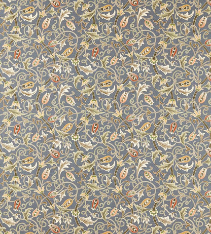 Scrolling Tulip Fabric by Morris & Co Slate/Apricot