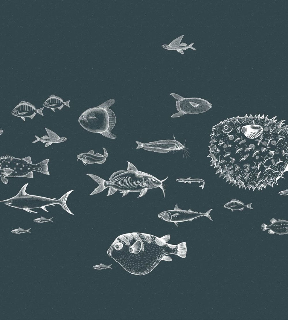 Sea Current Mural by Coordonne Navy