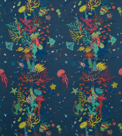 Seaforest Jacquard Fabric by Clarke & Clarke Navy