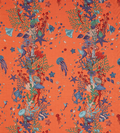Seaforest Jacquard Fabric by Clarke & Clarke Peach