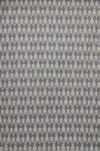 Seahorse Fabric by Barneby Gates Charcoal on Natural