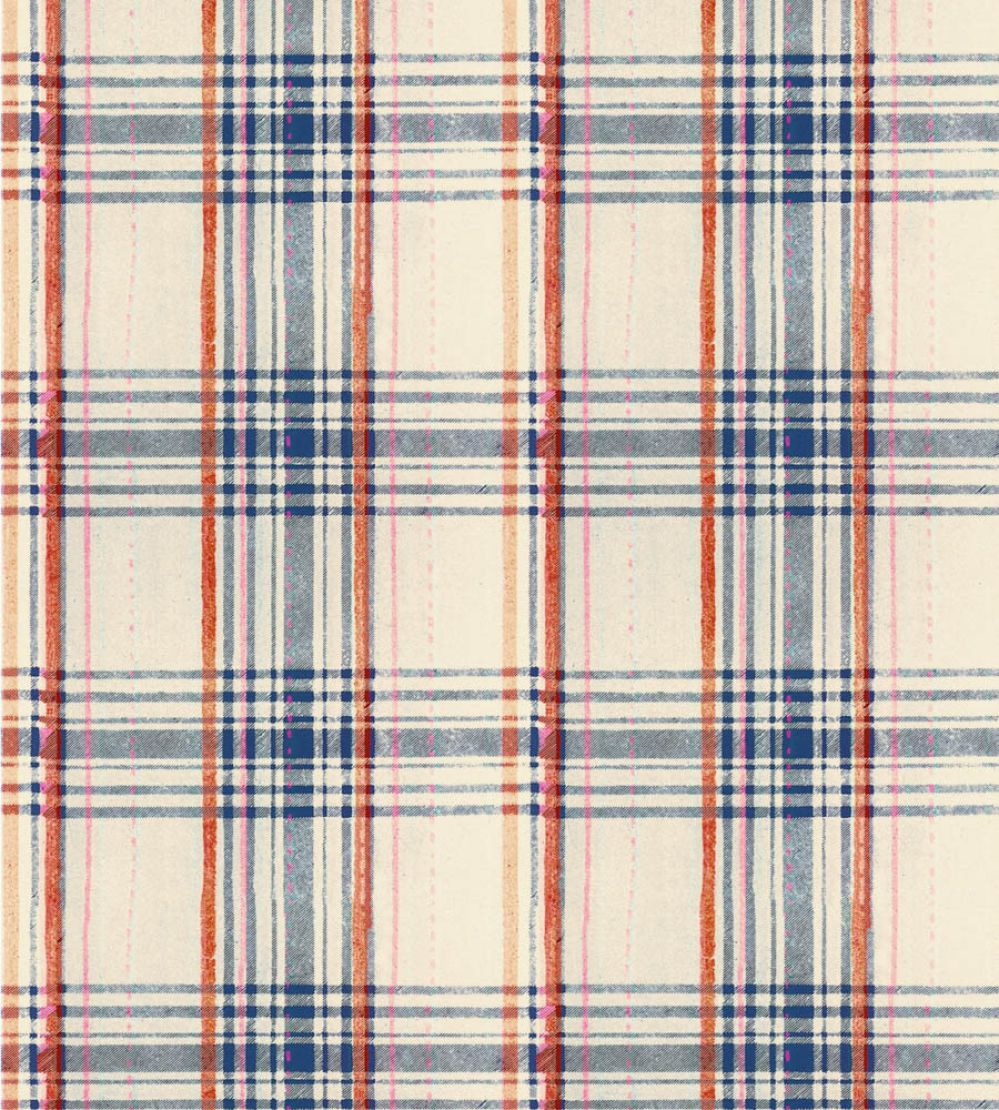 Seaport Plaid Wallpaper by MINDTHEGAP Cream