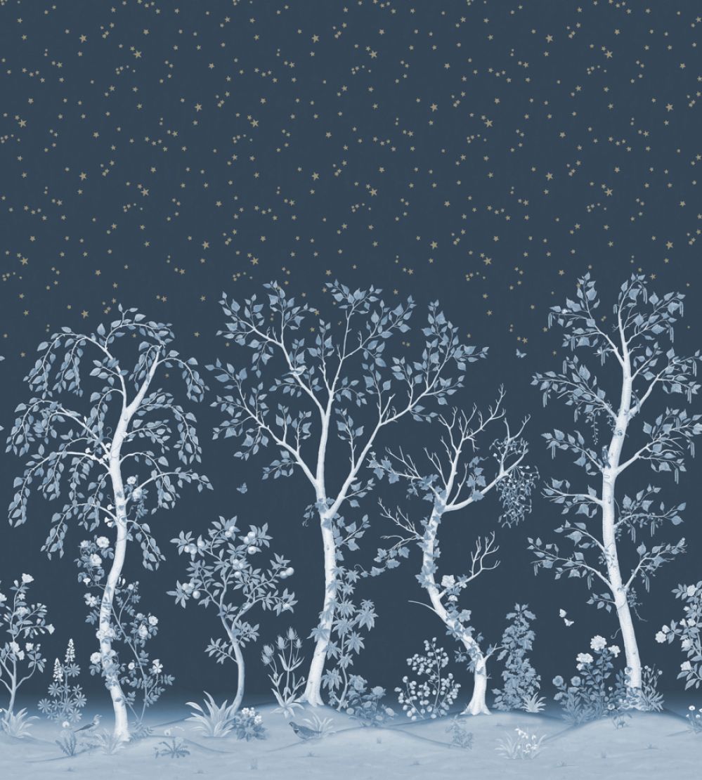 Seasonal Woods Mural by Cole & Son Midnight
