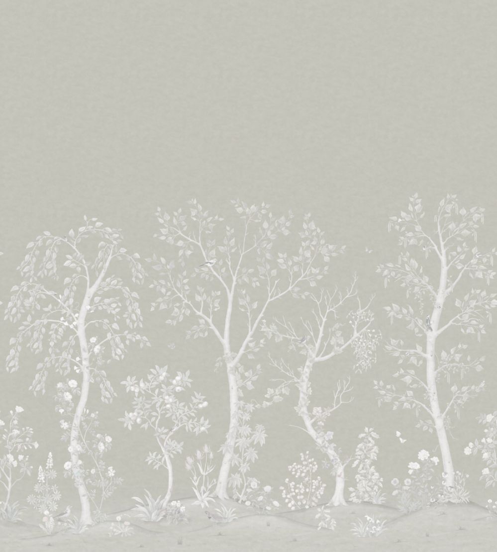 Seasonal Woods Mica Mural by Cole & Son Platinum Pearl