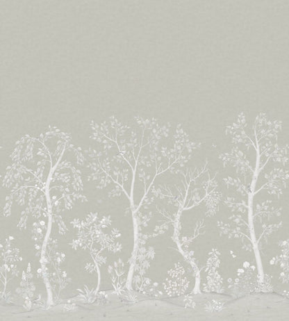 Seasonal Woods Mica Mural by Cole & Son Platinum Pearl