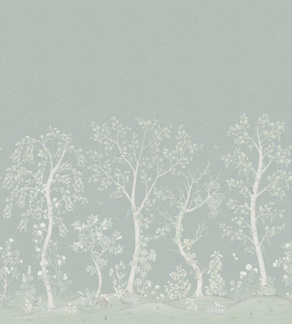 Seasonal Woods Silk Mural by Cole & Son Sage Silk
