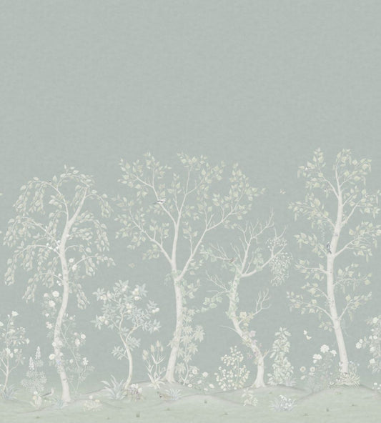 Seasonal Woods Silk Mural by Cole & Son Sage Silk