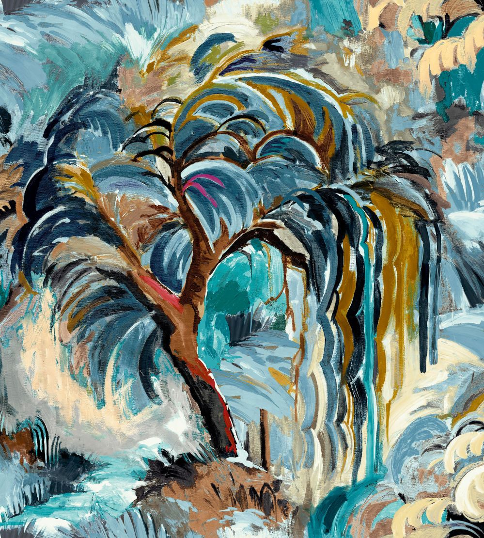 Secret Lagoon Grande Fabric by Arley House Ceru