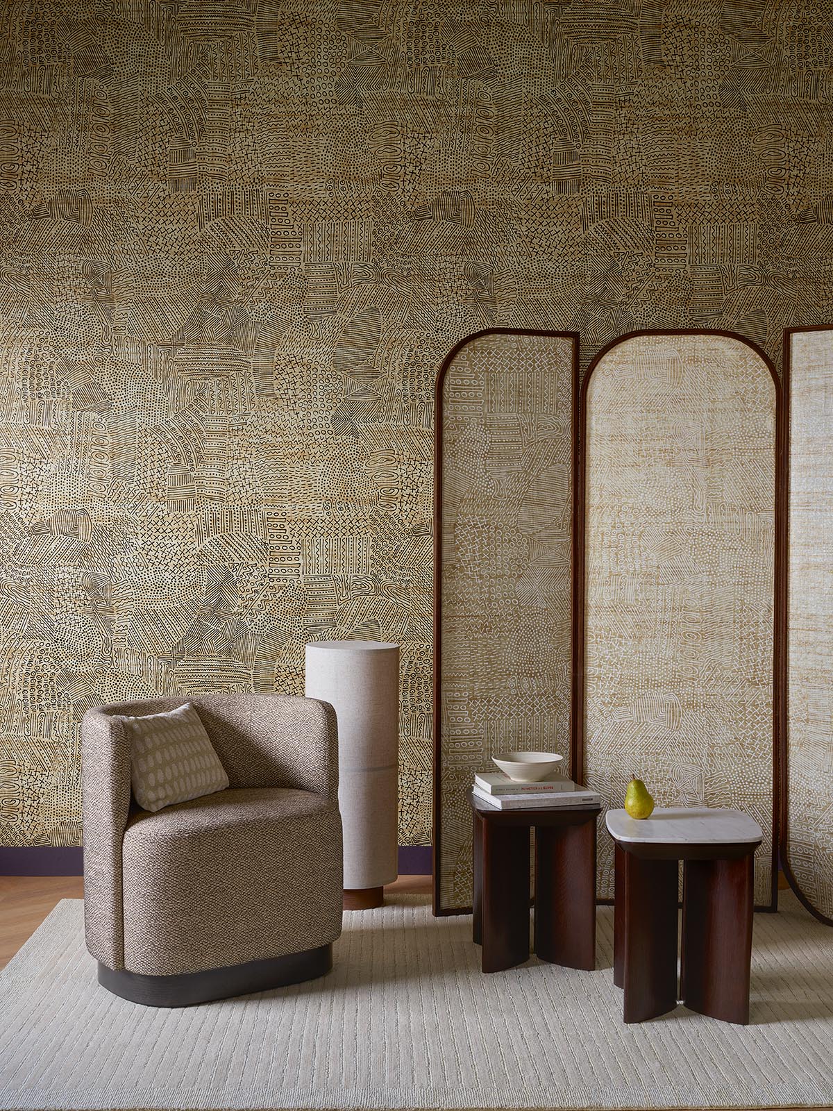 Segou Wallpaper by Pierre Frey shown in a room setting (view 1)