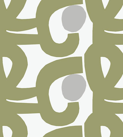 Seppel Metallic Wallpaper by Marimekko Green