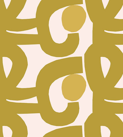 Seppel Metallic Wallpaper by Marimekko Ochre