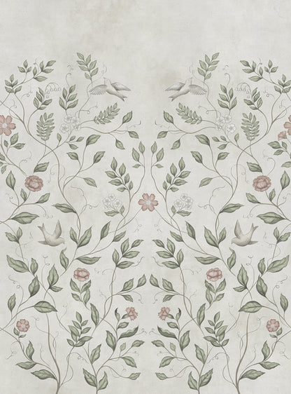 Serene Garden Beige mural by Rebel Walls