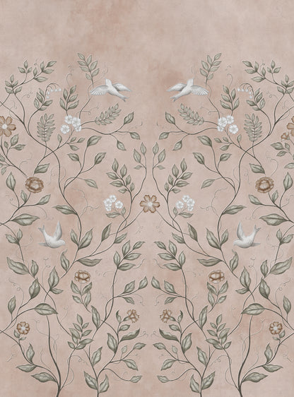 Serene Garden Rust mural by Rebel Walls
