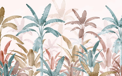 Serene Tropics Blush mural by Rebel Walls