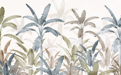 Serene Tropics Sage mural by Rebel Walls