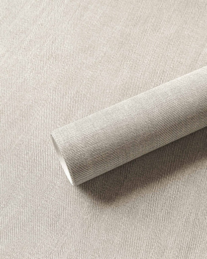 Sergé wallpaper by Coordonné in Naturel, shown in a styled room