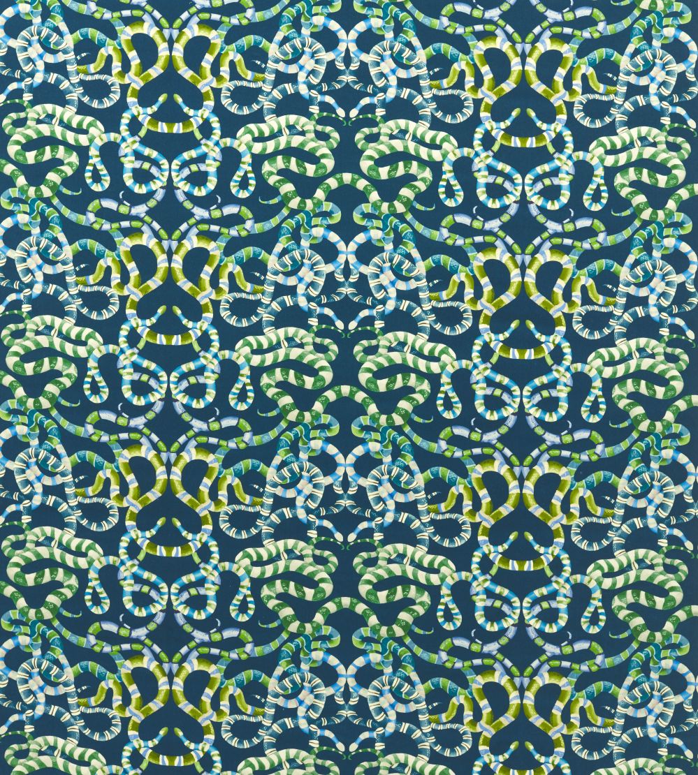 Serpenti Velvet Fabric by Harlequin Onsen / Emerald / Azul
