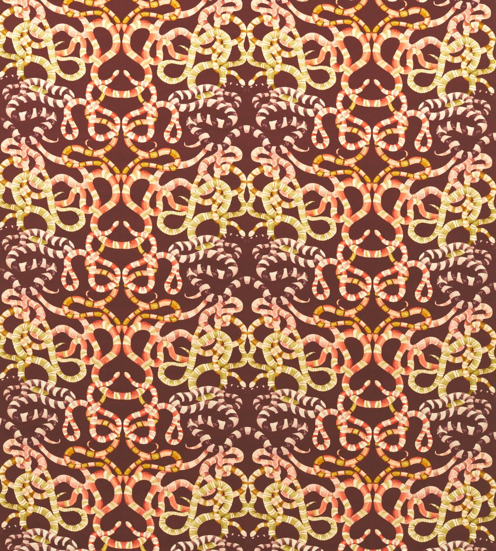 Serpenti Velvet Fabric by Harlequin Brazilian Rosewood / Grounded / Amber Light