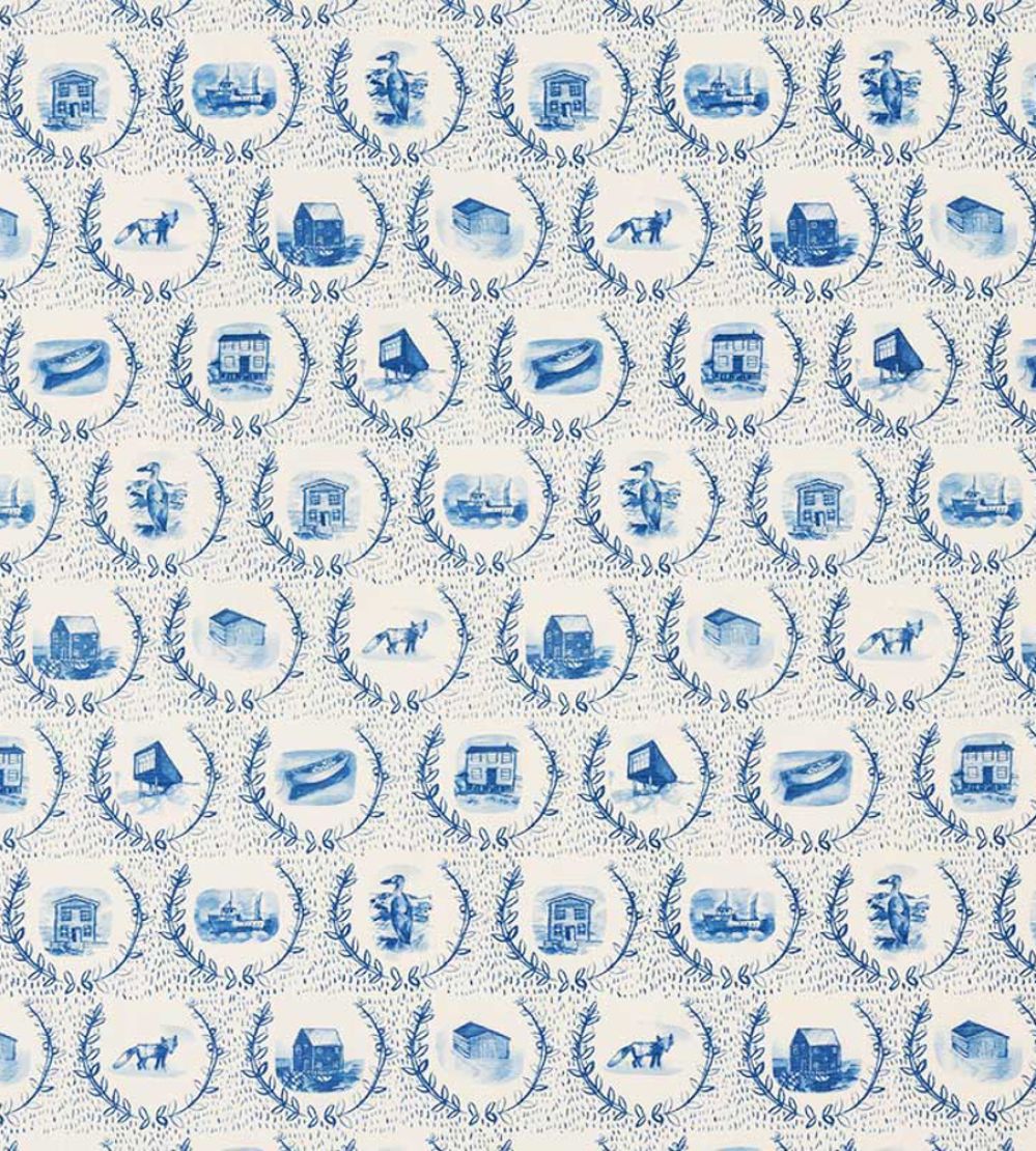 Set The Scene Fabric by Christopher Farr Cloth Royal Blue