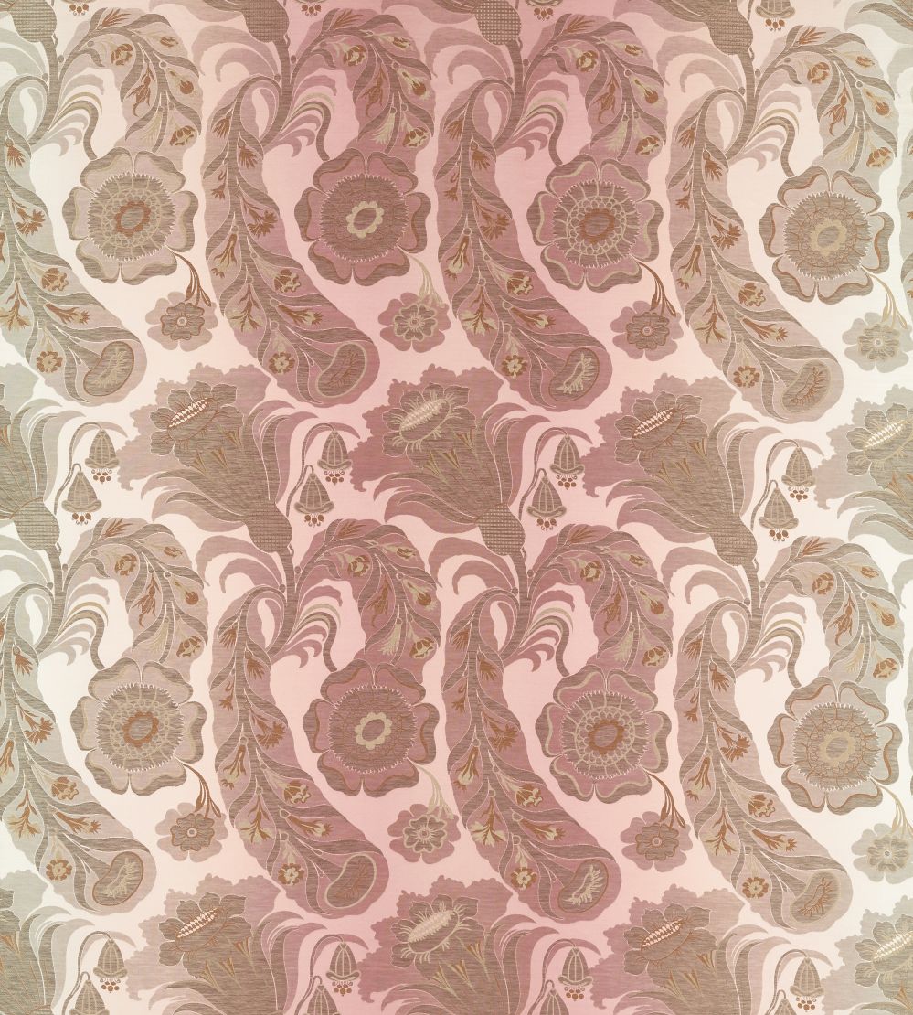 Sezincote Damask Fabric by Zoffany Tuscan Pink