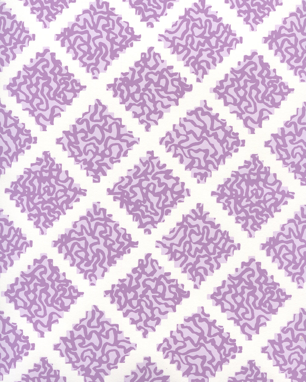 Shanghai Lilac on White wallpaper by Quadrille