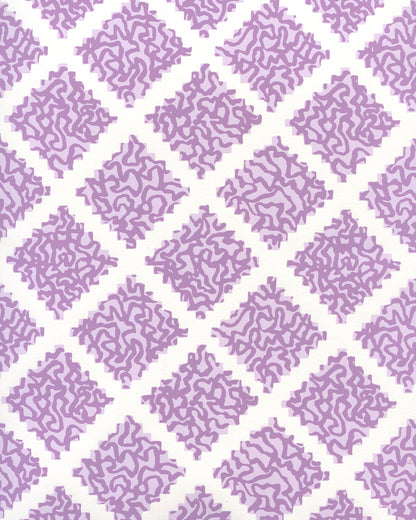 Shanghai Lilac on White wallpaper by Quadrille