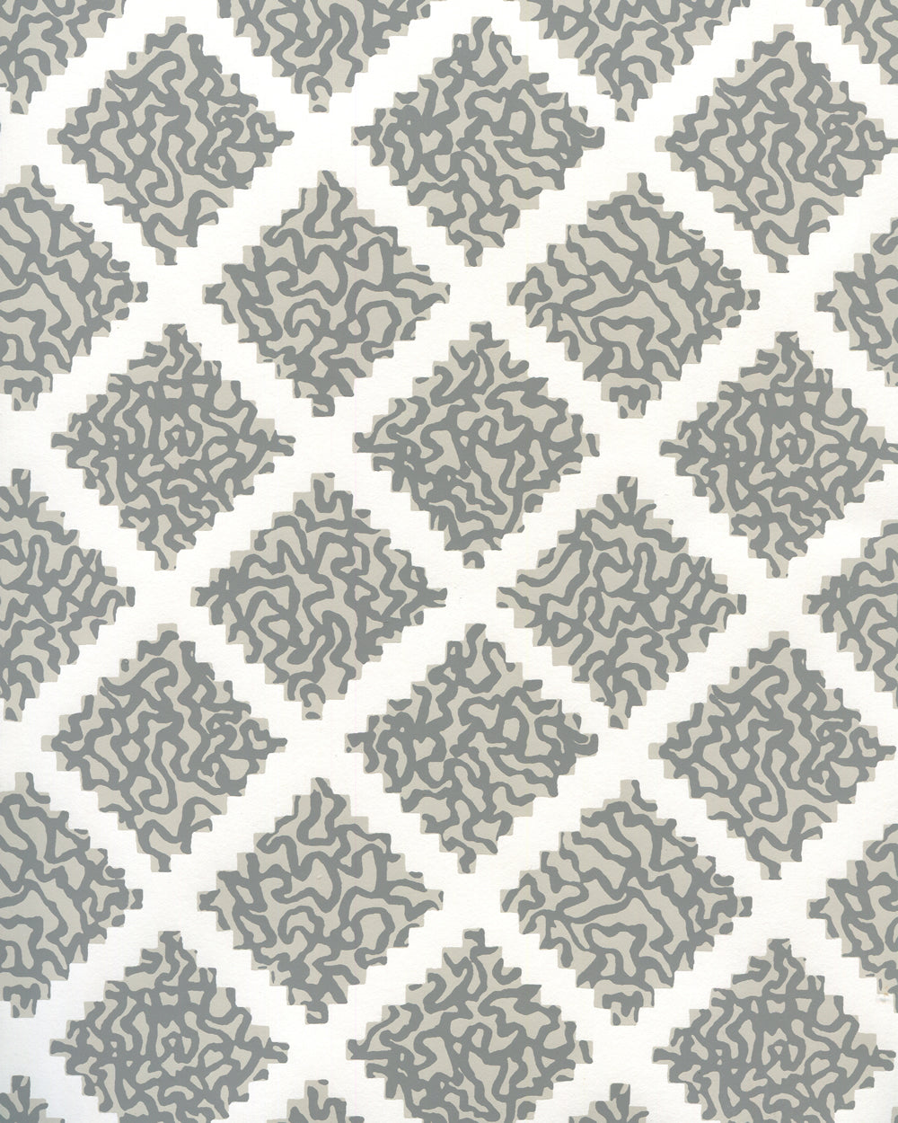 Shanghai Dark Greys on White wallpaper by Quadrille