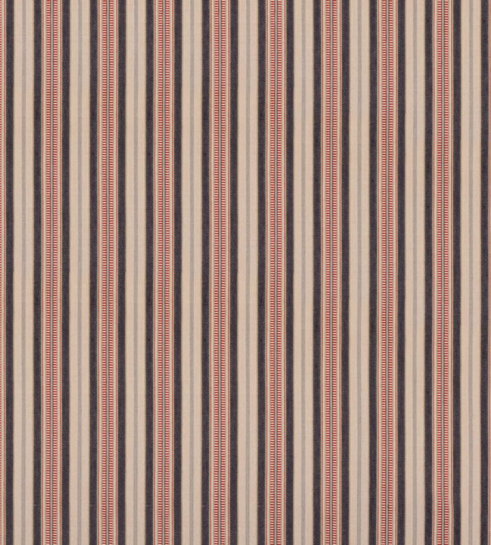 Shelter Stripe Fabric by Mulberry Home Indigo/Red