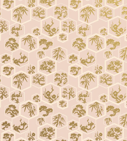 Shouchikubai Wallpaper by Farrow & Ball Pink Ground / Tallow