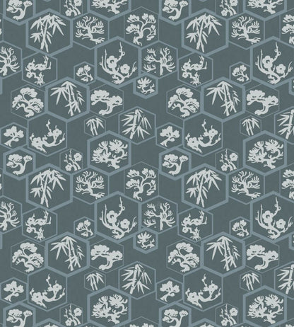 Shouchikubai Wallpaper by Farrow & Ball Inchyra Blue / Selvedge / Skylight