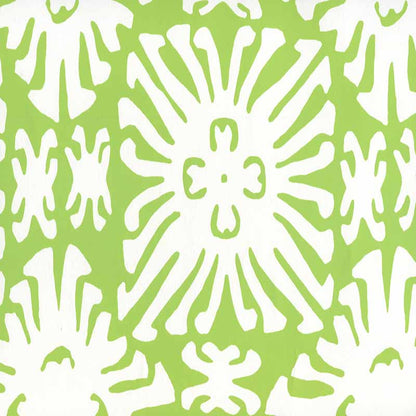 Sigourney Reverse Small Scale Jungle Green on White wallpaper by China Seas