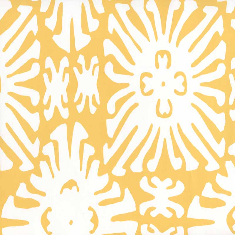 Sigourney Reverse Small Scale Yellow on White wallpaper by China Seas