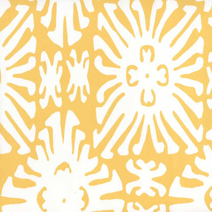 Sigourney Reverse Small Scale Yellow on White wallpaper by China Seas