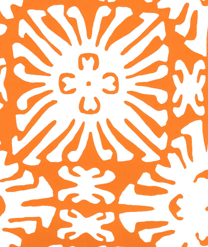 Sigourney Reverse Small Scale Orange on White wallpaper by China Seas