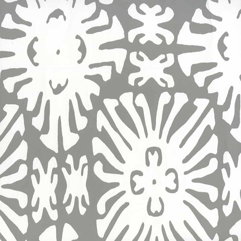 Sigourney Reverse Small Scale Gray on White wallpaper by China Seas