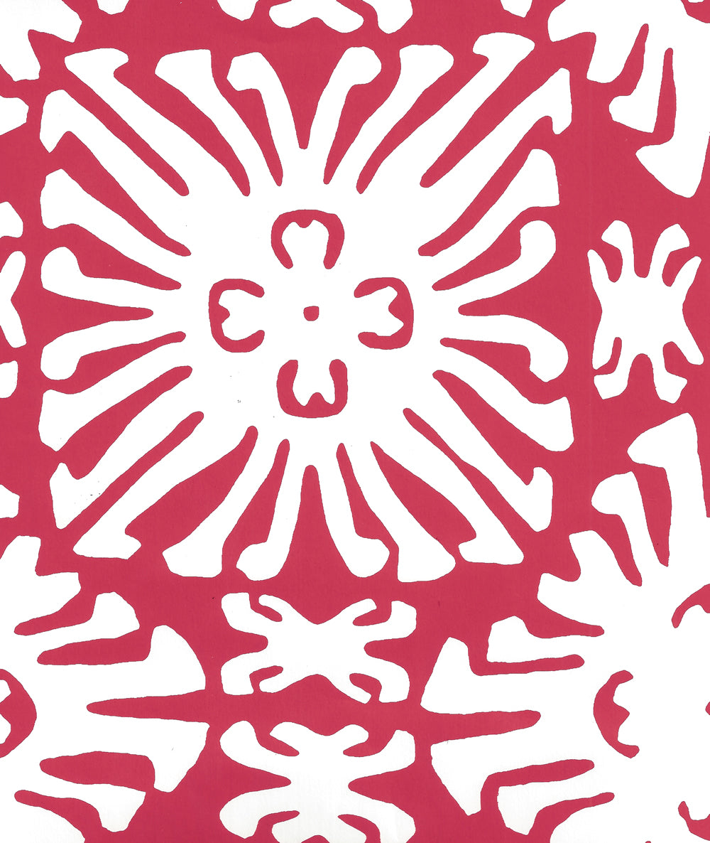 Sigourney Reverse Small Scale Red on White wallpaper by China Seas