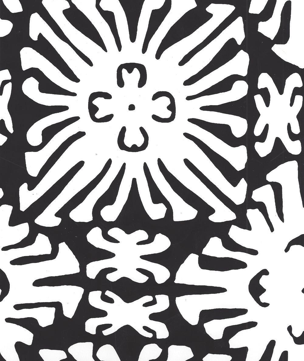 Sigourney Reverse Small Scale Black on White wallpaper by China Seas