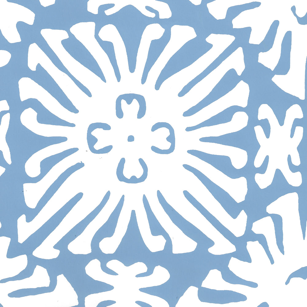 Sigourney Reverse Small Scale French Blue on White wallpaper by China Seas