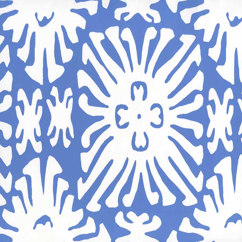 Sigourney Reverse Small Scale Royal Blue on White wallpaper by China Seas