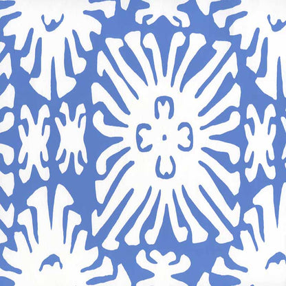 Sigourney Reverse Small Scale Royal Blue on White wallpaper by China Seas