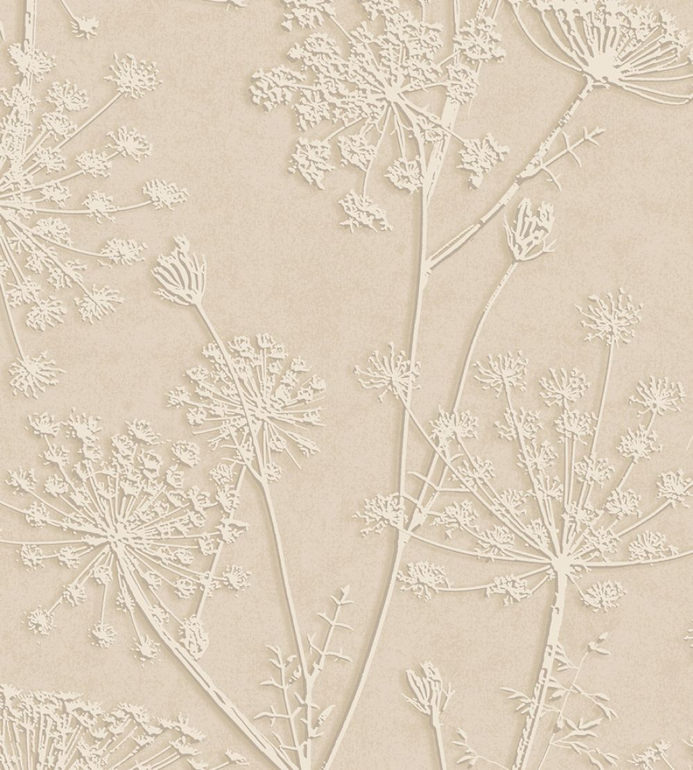 Silhouette Flowers Wallpaper by Eijffinger Beige/Sand
