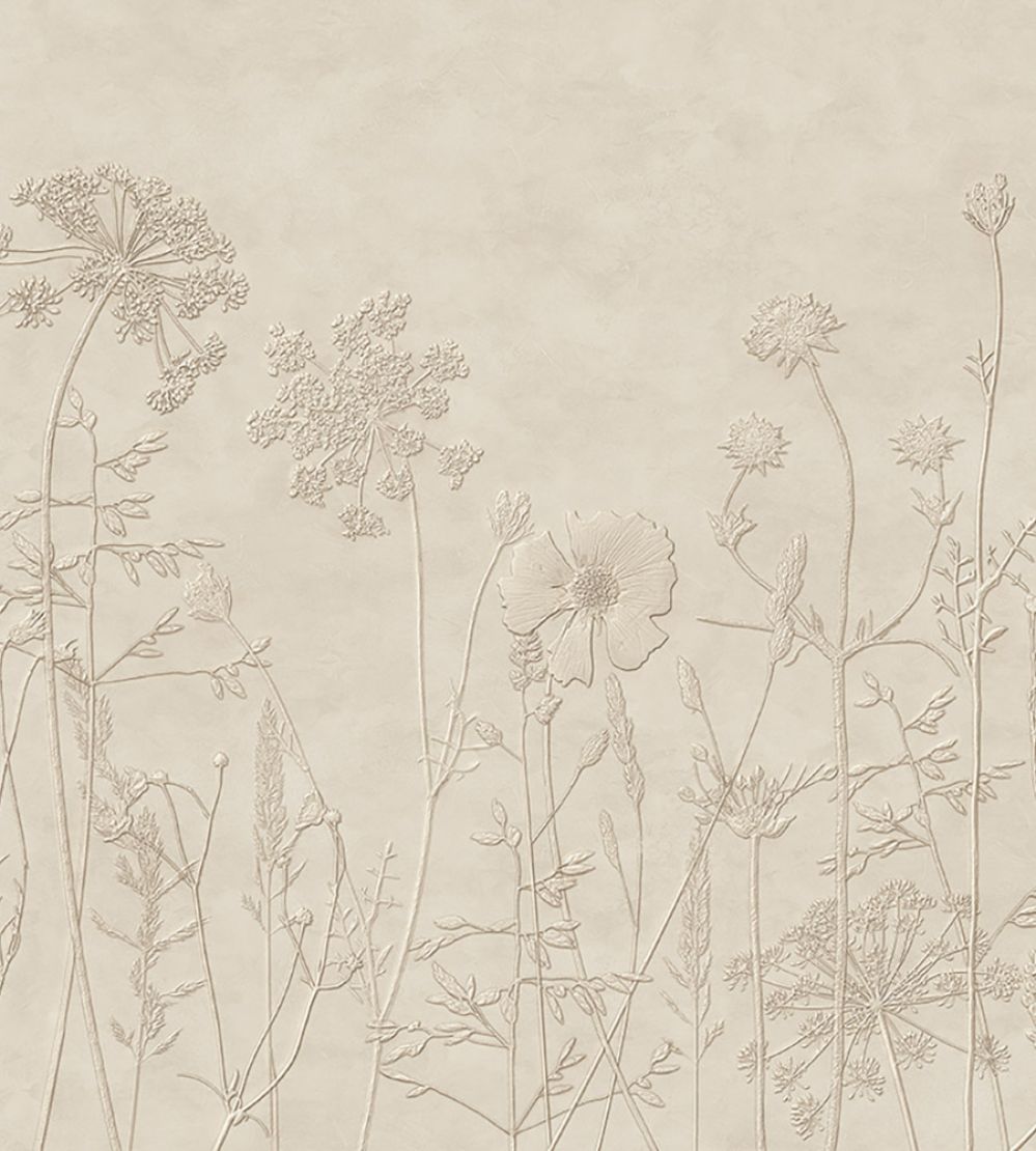 Silhouette Flowers Mural by Eijffinger Beige/Sand