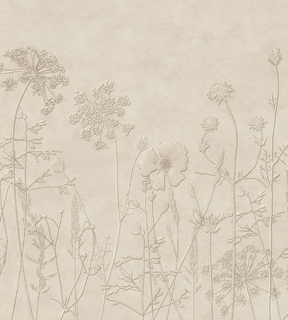 Silhouette Flowers Mural by Eijffinger Beige/Sand
