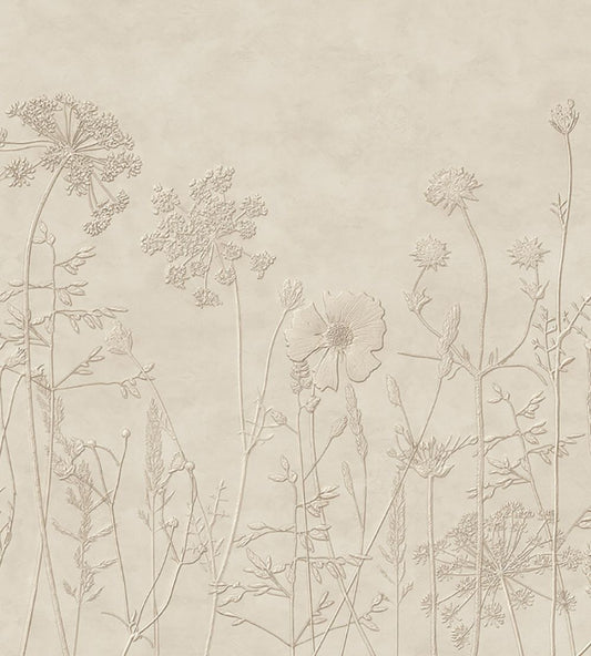 Silhouette Flowers Mural by Eijffinger Beige/Sand
